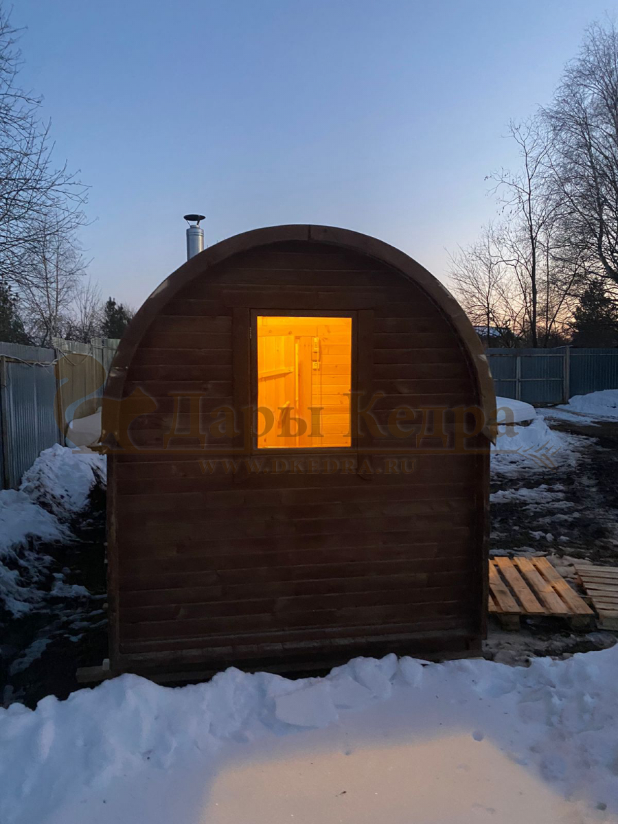 Баня-бочка буханка из кедра 3 метра